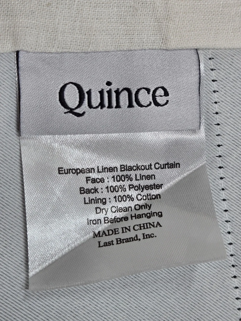QUINCE Set Of 2 48x108 European Linen True Blackout Curtains Cream 0413